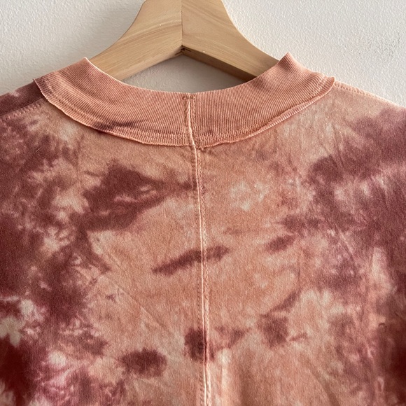 We The Free Tie Dye Tee Cabernet Combo, Oversized Long Sleeve Design, XS - Picture 12 of 16